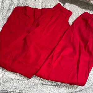 Red cargo joggers